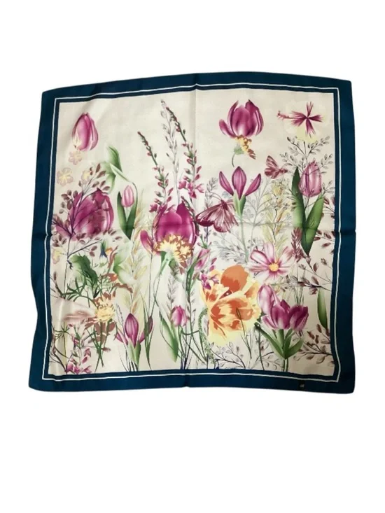 Venetian Garden Teal Square Scarf (NWT) - Picture 11 of 16